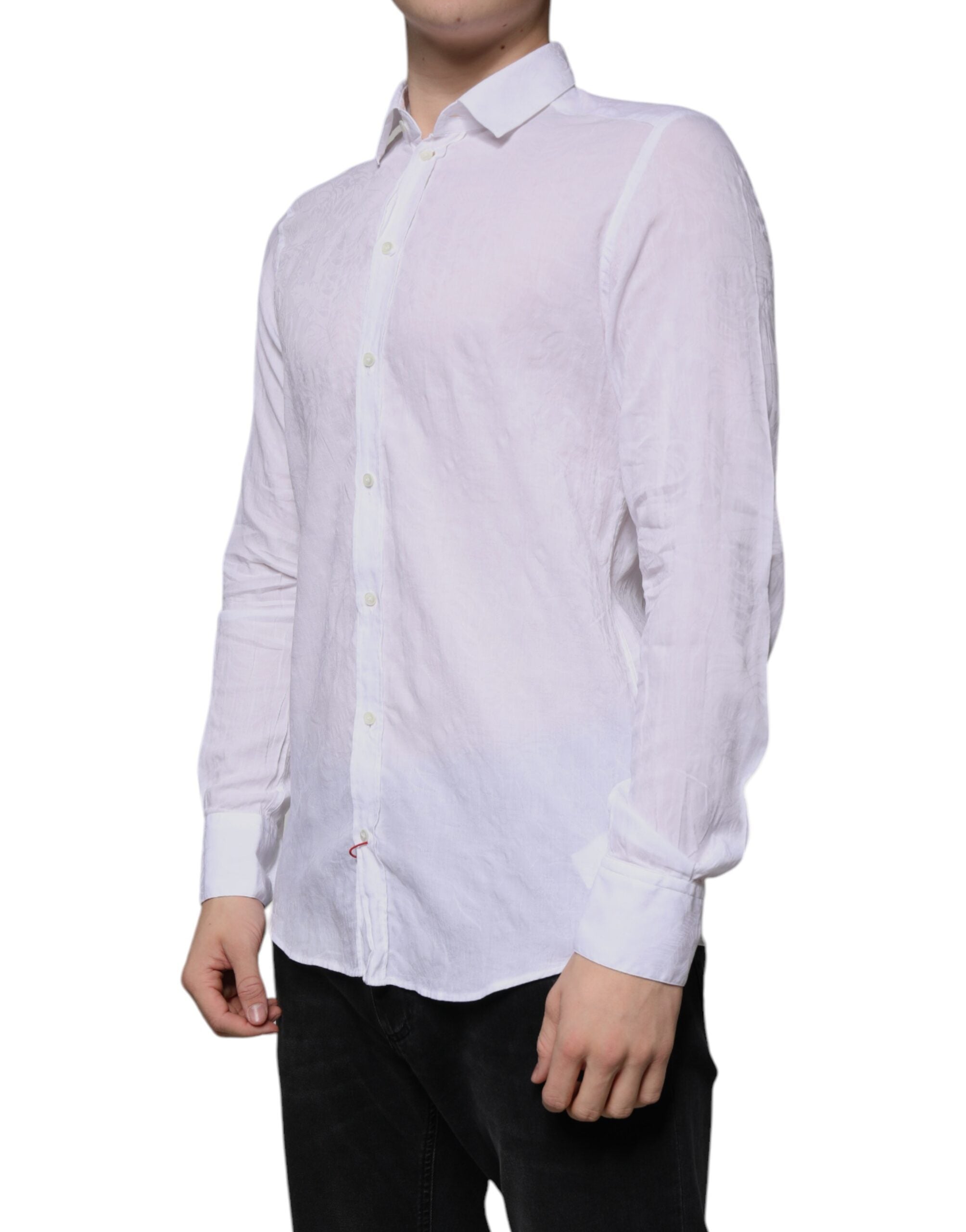 Dolce & Gabbana White Slim Fit Cotton Shirt for Men